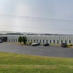 Large industrial facility in the foothills of the Blue Ridge Mountains
