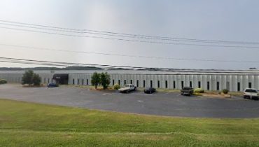 Large industrial facility in the foothills of the Blue Ridge Mountains
